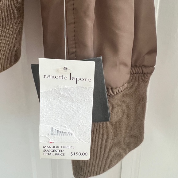 Nanette Lepore Studded Olive Bomber Jacket, Size Medium NWT! - Picture 11 of 13